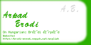 arpad brodi business card